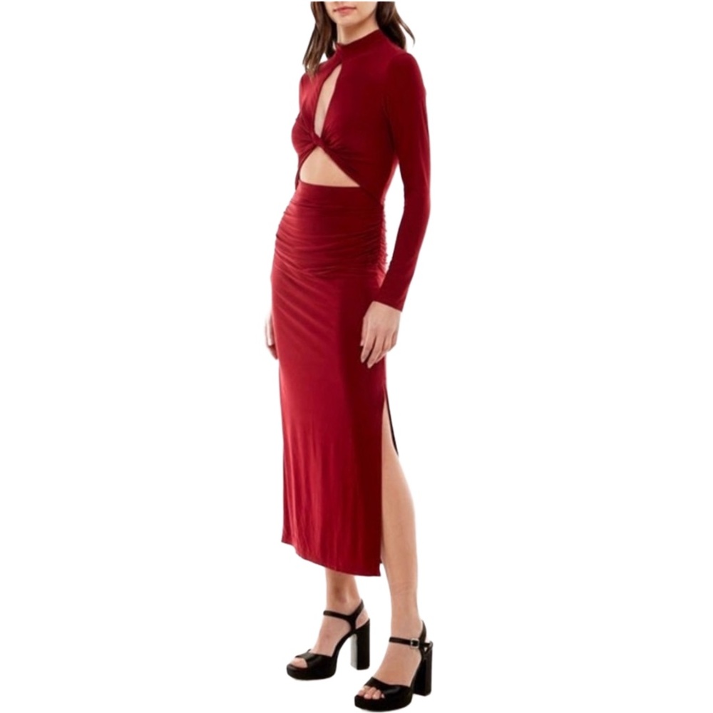 WAYF Madmesoille Cutout Twist Midi Dress | Size Small